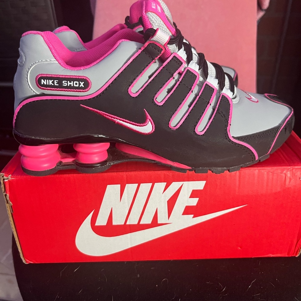 Nike Shox Black and Pink Athletic Shoes